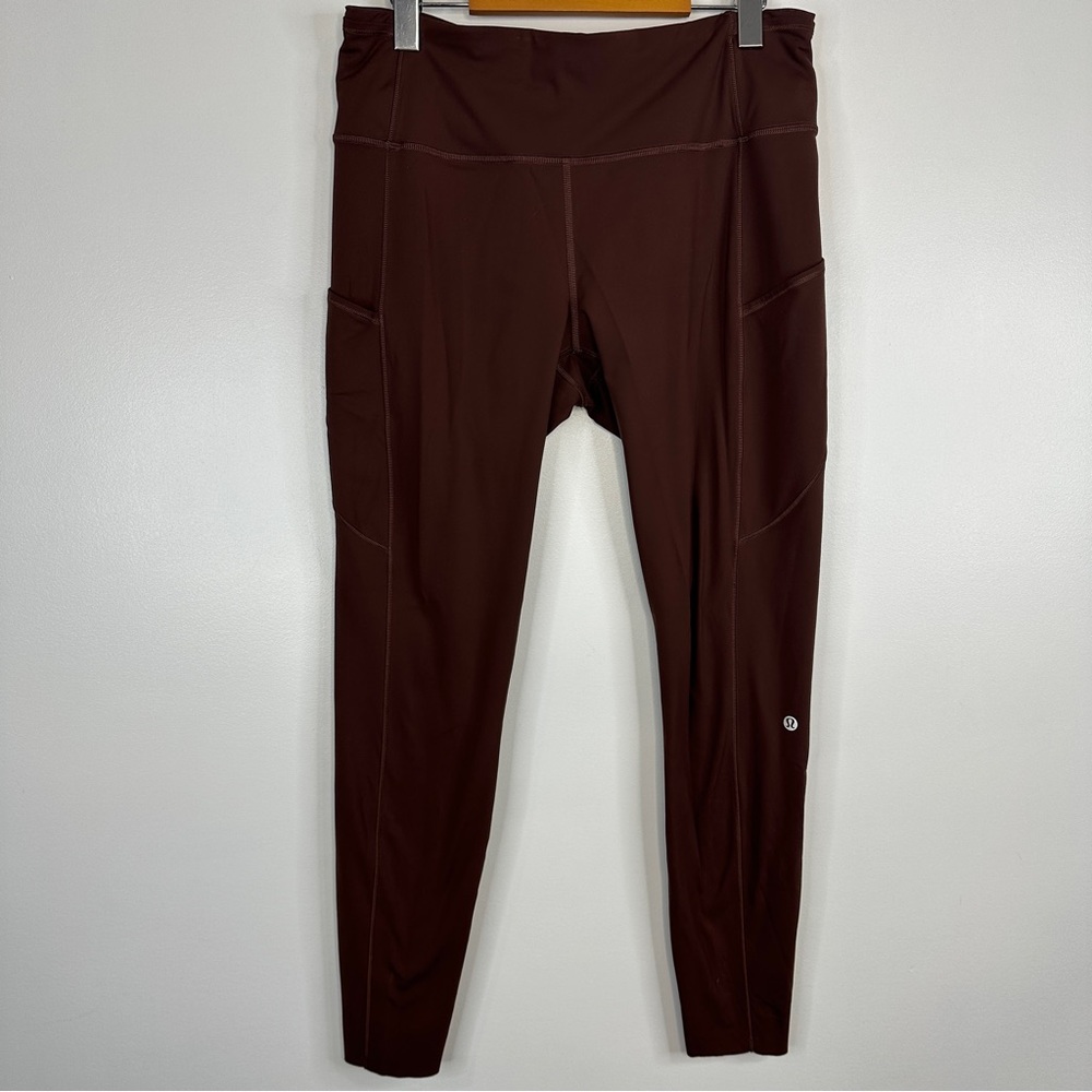 Lululemon Brown High-Waisted FastnFree Leggings Full Length Size 12